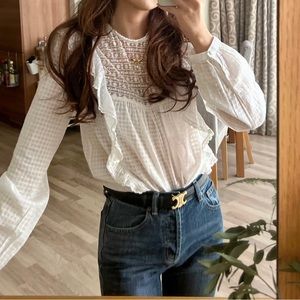 Zara ruffled white Blouse